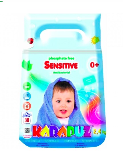 Порошок для прання КАРАПУЗ автомат, ручне прання 2,4 кг. (4820049381924)